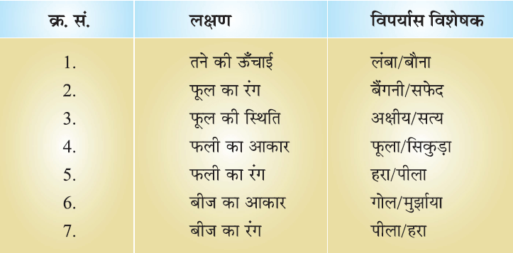 Class-10 Science Chapter 9- मेंडल द्वारा अध्ययन किए गए मटर के पौधे के 7 विपर्यास विशेषक
